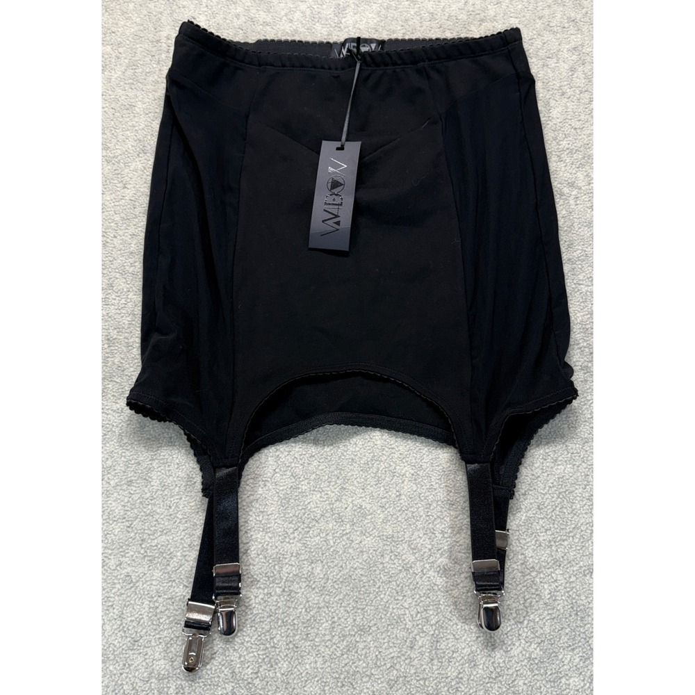 NWT Widow By Dolls Kill Womens Corset Garter Mini Skirt Black Belt Stretch L